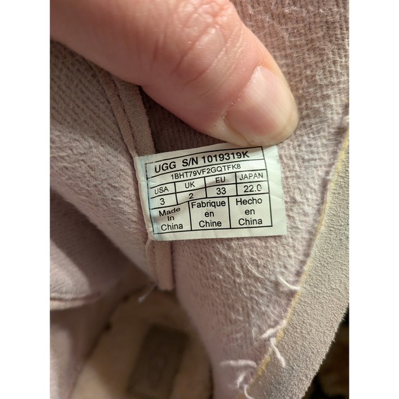 UGG Australia Kids Suede Lace Up Side Zip Boots Tan Glitter Size 3 - Picture 4 of 10